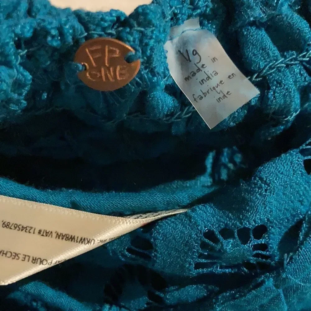 Free People Adella Teal Woman’s Cami - Picture 9 of 9